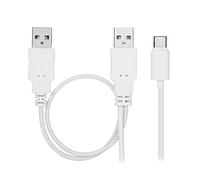 CY Cable USB 3.1 tipo C USB-C a doble A macho, cable de datos y alimentación extra para disco duro de teléfono