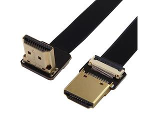 CY CYFPV FPV Cable plano HDMI macho a macho a macho hacia arriba Ángulo 90° HDTV FPC para FPV HDTV Multicóptero Foto aérea Up angled 0.5m