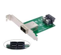 CY Dual Ports Mini SAS HD SFF-8644 to Internal SAS HD SFF-8643 PCBA Female Adapter with Lowe Profile Standard Profile Bracket adaptador de cable