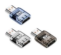 CY - Juego de 3 adaptadores de extensión HDMI macho a HDMI 2.1 hembra UHD de 8K con luz LED inteligente, compatible con HDTV de 8K y 60 Hz