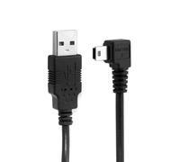 CY Mini USB B tipo 5pin macho a USB 2.0 macho cable de datos con ferrita ángulo derecho izquierda Andinero abajo 90 grados negro - 5m/3m/1.8m/0.5m izquierda Angled