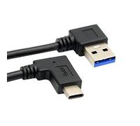 CY Reversible USB 3.1 Tipo C USB-C en ángulo a derecho de 90 grados en ángulo USB 3.0 cable para macbook & tableta & teléfono móvil 30 cm
