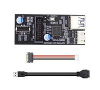 CY Tarjeta única de 19/20 pines a USB 3.0 de 20 pines y puertos dobles tipo E hembra PCBA adaptador divisor HUB 5Gbps