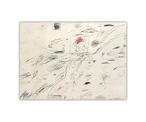 Cy Twombly Artwork Picture 《Sin título, 0038》 Lienzo Pintura al óleo abstracta Decoración para colgar en la pared Decoración de la sala de estar del hogar 70x125cm Sin marco