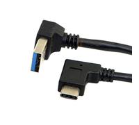 CY USB 3.1 Tipo C Cable de Datos de 30 cm con Conector en Ángulo de 90 Grados para MacBook & Tableta & Teléfono Móvil