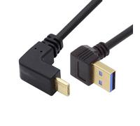 CY USB 3.1 TYPC C USB-C Reversible a 90 grados de ángulo en ángulo un macho cable de datos para MacBook & tableta & teléfono 100 cm