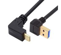 CY USB-C USB 3.1 Tipo C Arriba Abajo En Ángulo A 90 Grados Hacia Abajo Un Cable De Datos Macho Para Tableta Teléfono 100 Cm