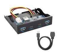 chenyang Cable conector USB-C y USB 3.0 HUB de 4 puertos de panel frontal a placa base de 20 pines para bahía de disquete de 3.5 pulgadas