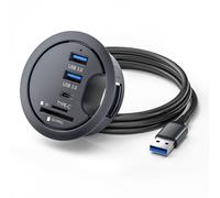 CY USB3.0Hub SD TF USB-C2Port USB60mm Desk Gommet Splitter Dock Station Lector de tarjetas Micro-SD para PC de escritorio