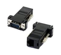 CY VGA RGB 15pin Extensor Macho A LAN Cat5 Cat5e RJ45 Ethernet Hembra Adaptador Negro