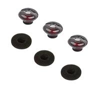 CYADCI 3 puntas grandes de silicona de repuesto para auriculares con cojín de espuma, compatibles con auriculares Bluetooth Plantronics Voyager 5200 5220 5210, color negro