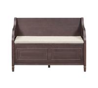 CYairong-22 Banco de Almacenamiento Banco de Entrada Madera Maciza con bisagra Seguridad, Taburete Multifuncional for Zapatos cojín tapizado extraíble(Brow)