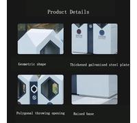 CYairong-22 Cubo de basura para exterior Papelera doble for espacios públicos al aire libre, con forma geométrica, de metal. Cubo de basura para uso exterior