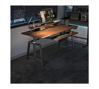 CYairong-22 Escritorio Plegable Mesa elevadora eléctrica Inteligente, Escritorio for computadora de Oficina, Mesa de Juego for el hogar(Bruin,120 * 60 * 66-95CM)