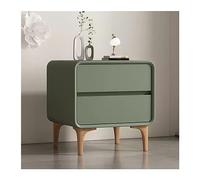 CYairong-22 Mesita de noche de madera simple, color crema, organizador para dormitorio, almacenamiento en el hogar, mesita de noche, gran capacidad, doble cajón, cabecero (verde oscuro, mediano)
