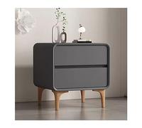 CYairong-22 Mesita de noche simple de madera color crema, organizador para dormitorio, almacenamiento en el hogar, mesita de noche, gran capacidad, doble cajón, cabecero (negro, mediano)