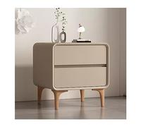 CYairong-22 Mesita de noche simple de madera color crema, organizador para dormitorio, almacenamiento en el hogar, mesita de noche, gran capacidad, doble cajón, cabecero (caqui, mediano)