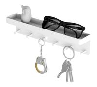 CYairong-22 Percheros para pared 6 ganchos perchero estante de pared moderno almacenamiento ropa gancho toalla percha llavero guantera caja for entrada baño Percheros(Blanco)