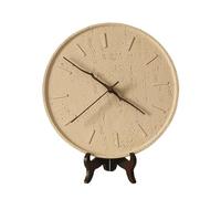 CYairong-22 Reloj de Pared Decorativo Reloj de Pared Minimalista Retro con batería Piedra Cueva silenciosa montado en la Reloj de Pared para Dormitorio(Milk Tea Color)