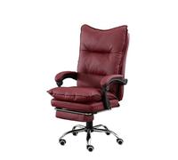 CYairong-22 Silla de computadora Silla de Oficina ejecutiva Retro Cuero PU con Ruedas Goma Escritorio for computadora ergonómica Respaldo Alto Tres Secciones Sillas de Oficina ejecutivas(Red)