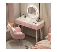 CYairong-22 Tocador Juego de tocador de Maquillaje, Escritorio de tocador Rosa con Espejo y 2 cajones, Mesa de tocador for Espacios pequeños, tocador de Maquillaje Armario de Maquillaje