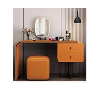 CYairong-22 Tocador Juego de tocador Moderno de Lujo con Espejo y Taburete, tocador de Maquillaje for el hogar, Muebles de Dormitorio for niñas, tocador Armario de Maquillaje(Orange,100cm)
