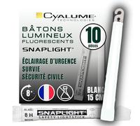 Cyalume 51-5K11-9W8R - Barras de luz blanco SnapLight Luces químicas 15 cm, 6 Inch Lightstick super brillante con duración de 8 horas (Caja de 10)