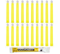 Cyalume Barras de luz amarilla SnapLight Glow Sticks 15cm, 6 inch Lightstick super brillante con duración de 12 horas (Caja de 20)