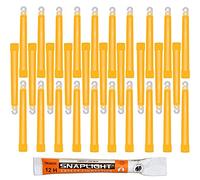 Cyalume Barras de luz naranja SnapLight Glow Sticks 15cm, 6 inch Lightstick super brillante con duración de 12 horas (Caja de 30)