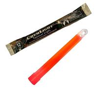 Cyalume ChemLight - Barras de luz química de grado militar, color rojo, 6 largas, 12 horas de duración (pack de 10) Cyalume