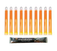Cyalume Orange Military Grade 15 cm Chemlight Light Stick 15 cm, intensidad ultra alta 5 minutos 10 unidades