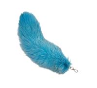 (cyan blue) Stylish Bag Pendant Animal Tail Shape Phone Case Adornment Fashion Keychain Soft Unisex Keyrings Colorful Key Pendants taro purple