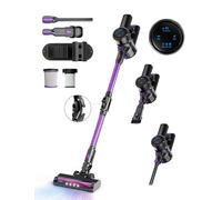 Cyansharp Aspiradora sin Cable, 28KPA Aspiradora Escoba sin Cable Potente 40 Minutos en Modo Automático, Aspirador Inalámbrico Manguera metálica Plegable para Suelo/Alfombra/Pelos de Animales(Morado)