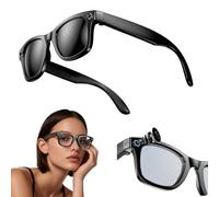 Cyanvue Ai Smart Glasses, 8MP Camera Glasses with Music & Call Features, Camera Glasses for Men with 144 Language & Accent, Remote Video Recording, Anti-Blue Light & UV Protection (Sunglasses)