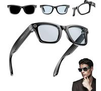 Cyanvue Ai Smart Glasses, 8MP Camera Glasses with Music & Call Features, Waterproof Ai Bluetooth Smart Eyeglasses for Men with Camera, Remote Video Recording & Anti-Blue Light (Anti-blue light)