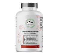 CYB | Calcio 800mg + Vitamina D - 365 Comprimidos Suministro para 6 Meses - Suplemento Diario con Calcio - Vitamina D - Vitamina D3 - Producto Vegetariano - Testeado en Laboratorio