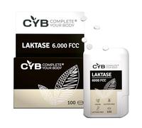 CYB | Laktasa 6000 FCC - 100 tabletas de lactasa - para intolerancia a la lactosa - intolerancia a la leche - práctico dispensador con minipastillas - probado en laboratorio
