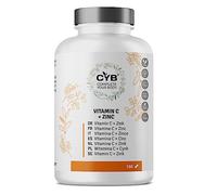CYB | Vitamina C & Zinc | Vitamina C 225mg - Zinc 2,25mg - 180 Tabletas Suministro para 6 Meses - Suplemento Diario Vegano - Multivitaminas Vitaminas & Minerales - Sin Gluten ni Lactosa