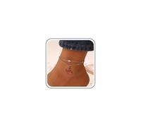 Cybche Boho Capas De Diamantes De Imitación Pulsera Tobillera Colgante De Mariposa Esmalte Rojo Tobillera Verano Playa Pequeño Cristal Cz Pie Cadena De Joyería Para Las Mujeres