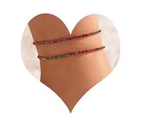Cybche Boho Capas De Diamantes De Imitación Tobillo Pulsera Conjunto Colorido Cristal Tenis Cadena Tobillera Verano Playa Arco Iris Cz Tobillera Brillante Zirconia Cúbico Pie Cadena De Joyería Para