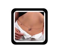 Cybche Boho Cristal Cereza Cadena De Cintura Rhinestone Cereza Cuelgan Vientre Cadena Cinturón Verano Playa Dulce Fruta Bikini Cuerpo Cadenas Joyería Bikini Accesorio Para Las Mujeres