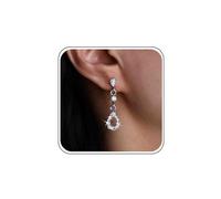 Cybche Boho Cz Tropfen Ohrringe Silber Strass Ohrringe Lange Kristall Wassertropfen Ohrringe Hochzeit Tropfen Kubischer Zirkon Ohrringe Hohlen Cz Birne Tropfen Ohrringe Schmuck Für Frauen