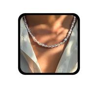 Cybche Boho Irregular Collar De Perlas Collar De Gargantilla De Plata Barroco Collar De Perlas De La Boda Collar De Cadena De Perlas Collar De Perlas Irregular Collar De Perlas Pequeñas Joyas Para