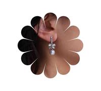 Cybche Boho Kristall Bogen Ohrringe Strass Bogen Perle Ohrringe Vintage Perle Baumeln Ohrringe Silber Cz Ohrstecker Ohrringe Fliege Kubischer Zirkon Ohrringe Schmuck Für Frauen