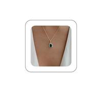 Cybche Boho Lágrima Esmeralda Collar Gargantilla Verde Cz Colgante Collar Vintage Esmeralda Collar De Piedras Preciosas Cadena De Oro Cristal Esmeralda Waterdrop Collar De Joyería Para Las Mujeres