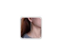 Cybche Boho Lange Quaste Kette Ohrringe Silber Fransen Tropfen Baumeln Ohrringe Vintage Quadrat Kristall Strass Tropfen Stollen Kleine Cz Hochzeit Schmuck Für Frauen