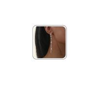 Cybche Boho Lange Strass Ohrringe Linearen Kristall Baumeln Ohrringe Silber Cz Tennis Kette Ohrstecker Funkelnden Kubischer Zirkoniumdioxid Hochzeit Schmuck Für Frauen