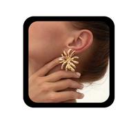 Cybche Boho Nacimiento Pendientes De Flores De Oro Gran Flor Pendiente Crisantemo Pendientes Florales Pendiente Florales Declaración Girasol Exagerada Joyería Stud Para Las Mujeres