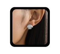 Cybche Boho Pendientes De Concha De Mar Pendientes De Plata Festón Festón Pendiente De Concha Minimalista Conchas Pendiente Espárrago Almeja Joyería Para Las Mujeres