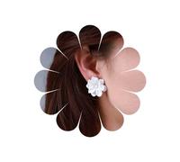 Cybche Boho Pendientes De Flor Blanca De Acrílico y Resina - Camelia Pétalos De Joyería Para Las Mujeres